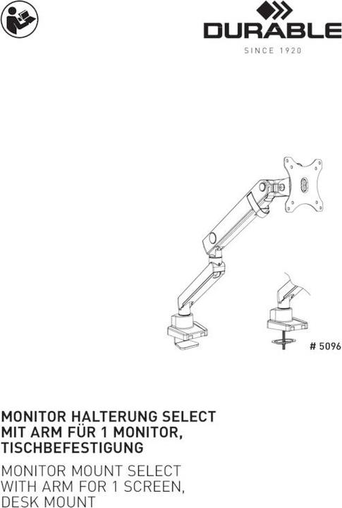 Immagine prodotto Durable Supporto per monitor. SELECT PLUS w. arm f. 1 mon. tableb. sil. (Tavolo, 32.01")