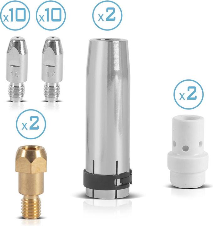 Image du produit Stahlwerk MIG MAG pièces d'usure 26 pcs AK36 MB36 accessoires torche de soudage