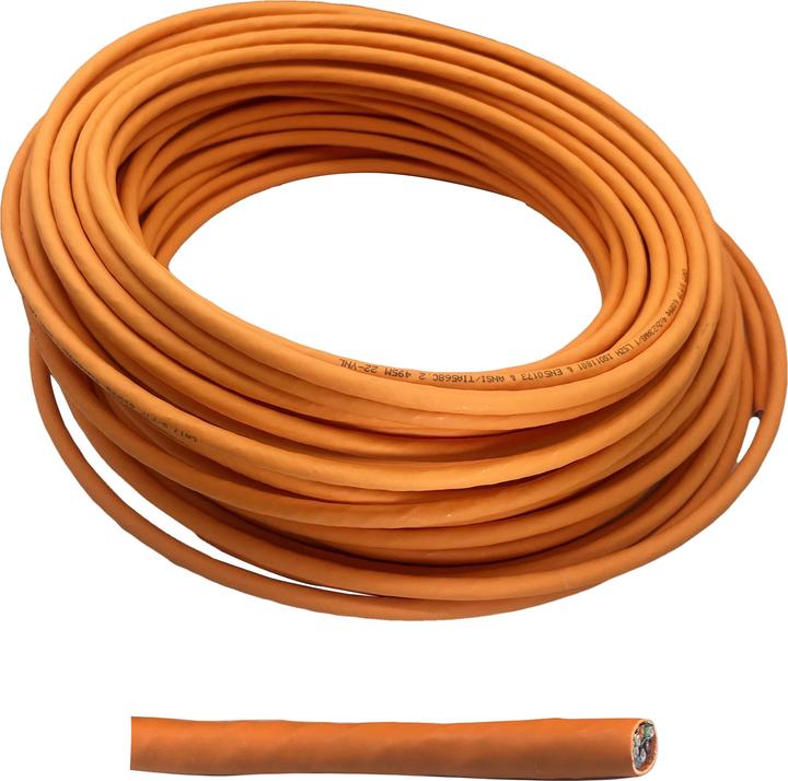 Produktbild Helos Verlegekabel High Quality,Cat.7 Rohkabel, S/FTP, PiMF, LSZH, orange, 100m Ring -Cat.7 Rohkabel, 600M (S/FTP, CAT7, 100 m)