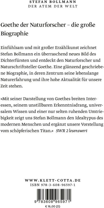 Image du produit Der Atem der Welt (Allemand, Bollmann, Stefan, 2022)
