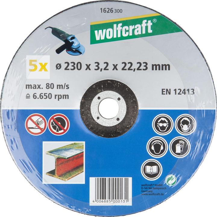 Actual product image wolfcraft wolfcraft 5 metal cutting discs ø125x2.5x22.2mm