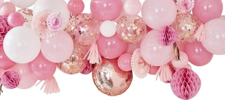 Immagine prodotto Ginger Ray Scatola con palloncini e decorazioni per feste in rosa (70 x)