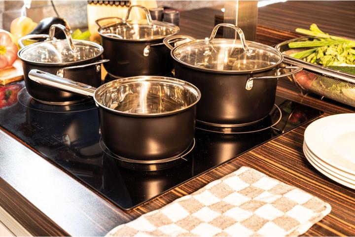 Produktbild alpina Cookware set Matt Black 7pc 1 (Pfannenset + Topfset, Edelstahl)
