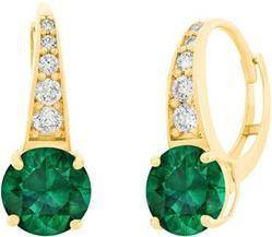 JVD Gold plated earrings with clear and green zircons SVLE0974XH2GZ00