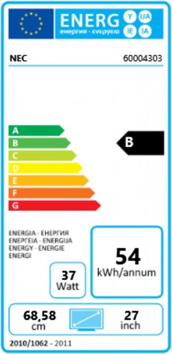 Energie-Label NEC EA271Q (2560 x 1440 Pixel, 27")