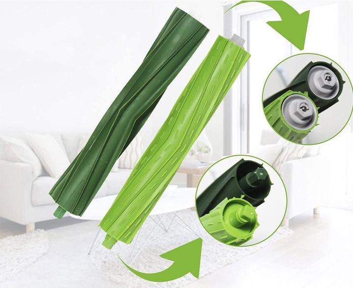 Produktbild Werkstein Ersatz Gummi Lamellen Bürsten für iRobot Roomba Staubsauger Roboter - 2er Set