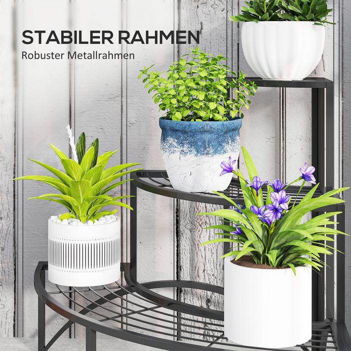 Actual product image Swisshandel24 3-Etagen Pflanzenständer, Metall, 60 cm hoch, Schwarz