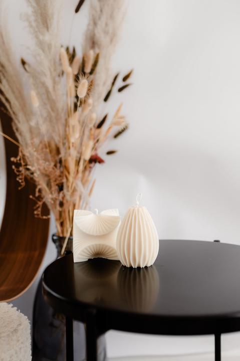 Actual product image Santabarbara Interior Design Candle Fashionista 9 cm x 9 cm, Nature, 1 piece (1 pcs.)