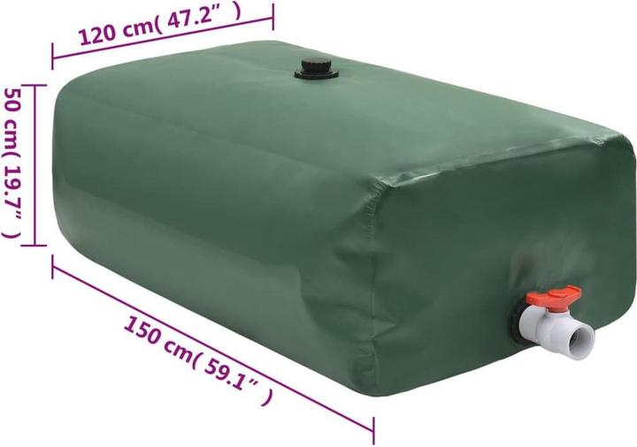 Image du produit VidaXL Wassertank mit Wasserhahn Faltbar 1000 L PVC (1000 l)
