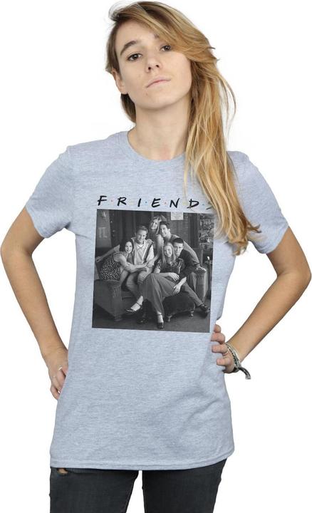 Actual product image Friends Womens/Ladies Black And White Photo Cotton Boyfriend T-Shirt (S)