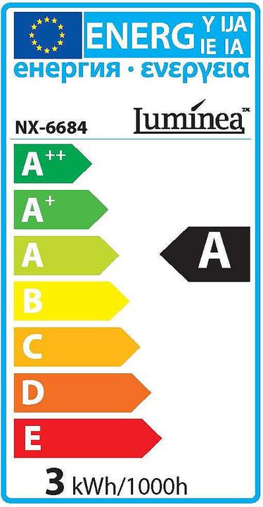 Energie-Label Luminea Energiespar-LED-Lampe (E27, 3 W, 205 lm, 1 x, A)