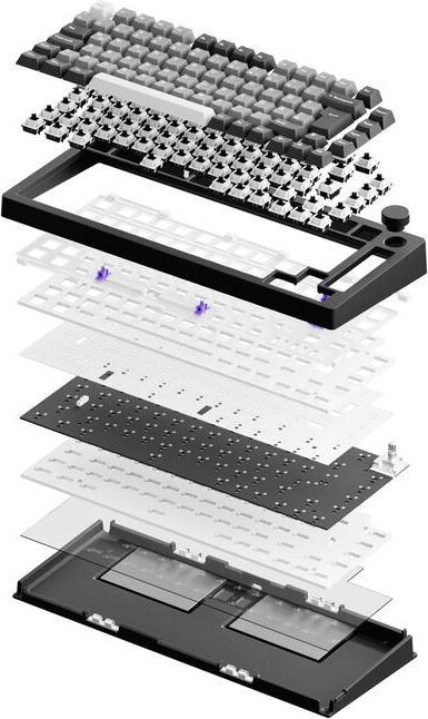 Immagine prodotto Akko MonsGeek M1 V5 VIA Black & Silver Keyboard ISO-DE/UK/Nordic layout V3 Piano Pro Switch (DE, Senza fili, Cablato)