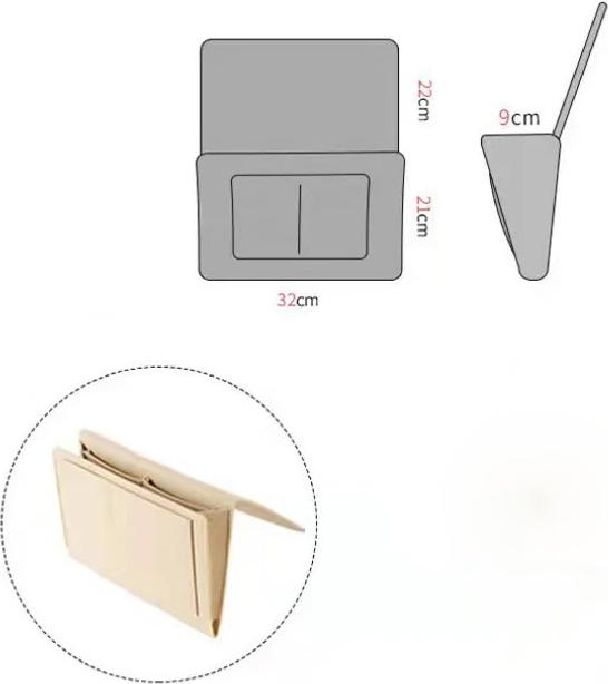 Produktbild Alopini 1pc Filz Nachttisch Lagerung Tasche Beutel hängen Lagerung Veranstalter Bett Halter Taschen