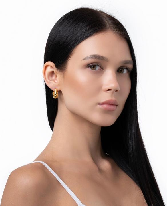Actual product image Sensora Jewelry Flow Hoops earrings (Stainless steel)