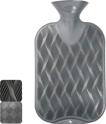 Fashy Hot water bottle thermoplastic 2l check half lame anthracite (2 l)