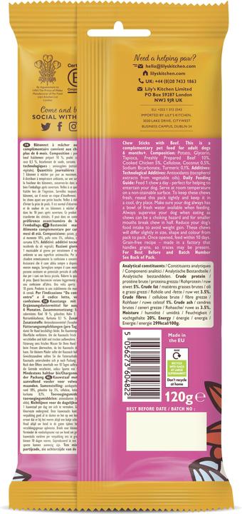 Produktbild Lily's Kitchen Kaustange Rind (Adult, 1 Stk., 120 g)