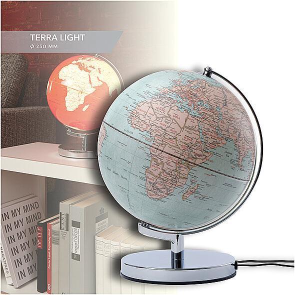 Image du produit emform Globe lumineux Terra bleu clair/argenté (25 cm)