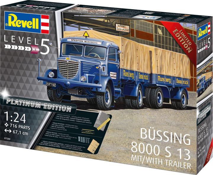 Actual product image Revell Büssing 8000 S 13 with trailer "Platinum Edition