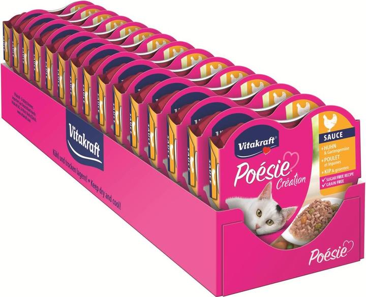 Produktbild Vitakraft Nassfutter Poésie Sauce Huhn & Gartengemüse, 15 x 85 g (Adult, 1275 g)