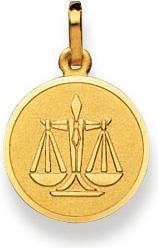 Immagine prodotto Natsumi Schmuck Ciondolo Zodiaco Bilancia in oro 18K/750 rotondo con angelo (Oro giallo 750/18 K Oro giallo)