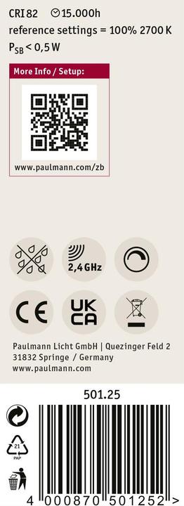 Produktbild Paulmann Kerze Zigbee (E14, 5 W, 400 lm, 1 x, G)