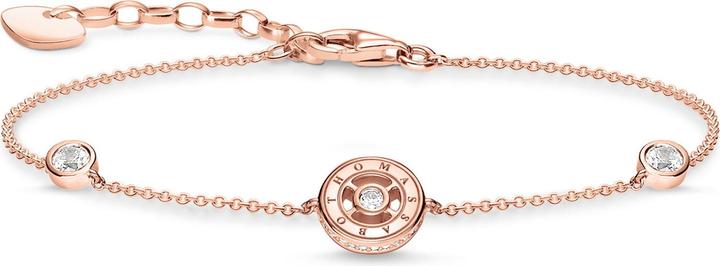 Immagine prodotto Thomas Sabo Bracciale a cerchio con pietre bianche in oro rosa (19 cm, Argento 925)