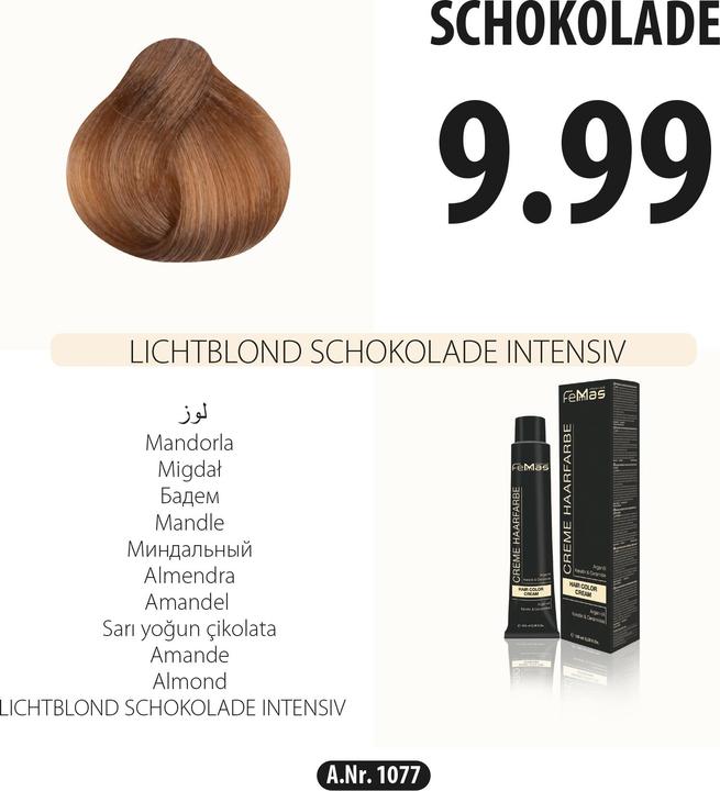 Image du produit FemMas 9.99) Couleur de cheveux Blond clair Chocolat Intense 100ml (Blond clair Chocolat Intense 100ml)