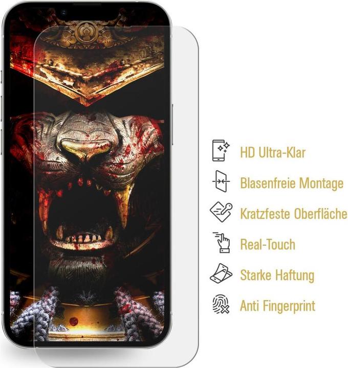 Actual product image Protectorking 4x 9H Panzerglas flexibel HD Klar (4 Piece, Apple iPhone 13)