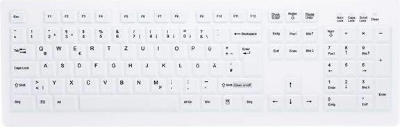 Produktbild CHERRY AK-C8100F-FU1-W/GE Tastatur RF Wireless QWERTZ Deutsch Weiss (DE, Kabellos)