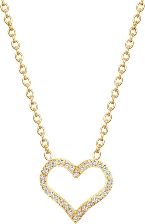 Crystalp Romantic gold-plated necklace with Sparkling Heart crystals 30449.EG (Edelstahl)