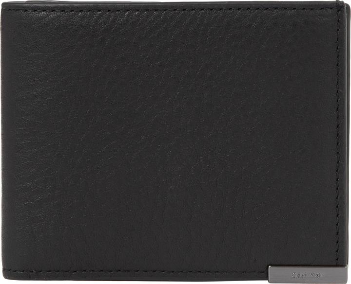 Calvin Klein Portafoglio Modern Plaque Bifold 5 CC Coin Small da uomo, nero (Ck Black), taglia unica