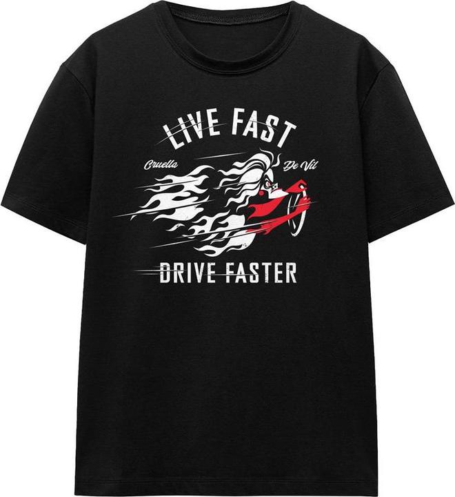 Immagine prodotto Disney Villains Live Fast, Drive Faster Maglietta Crudelia De Mon Adulto Unisex (XXL)