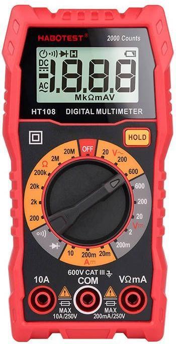 Image du produit Habotest HT108L Multimètre numérique universel (CAT III 600V)