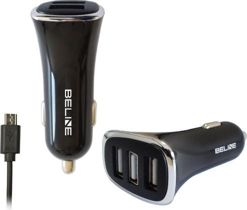 Actual product image Beline Ład. sam. 3xUSB + microUSB 4A czarna/black