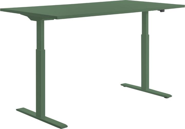 Actual product image Topstar E-Table electric height-adjustable desk mint green rectangular, T-leg frame green 1 (80 x 68 cm)