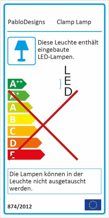 Etichetta energetica Pablo Design Lampada da tavolo Clamp Mini (485 lm)