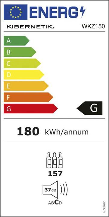 Etichetta energetica Kibernetik FSP Weinklimaschrank 150 Flaschen ZigZag