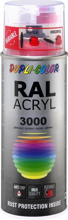 Actual product image Dupli-Color Glossy acrylic paint RAL 3000 fire red (Flame-red, 0.40 l)