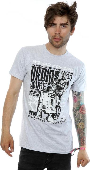 Actual product image Star Wars Mens R2-D2 And C-3PO Rock Poster T-Shirt (XXL)