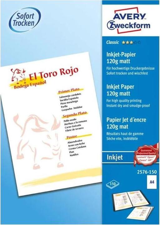 Energy Label Avery Classic Inkjet Paper A4 (120 g/m², 150 x, A4)