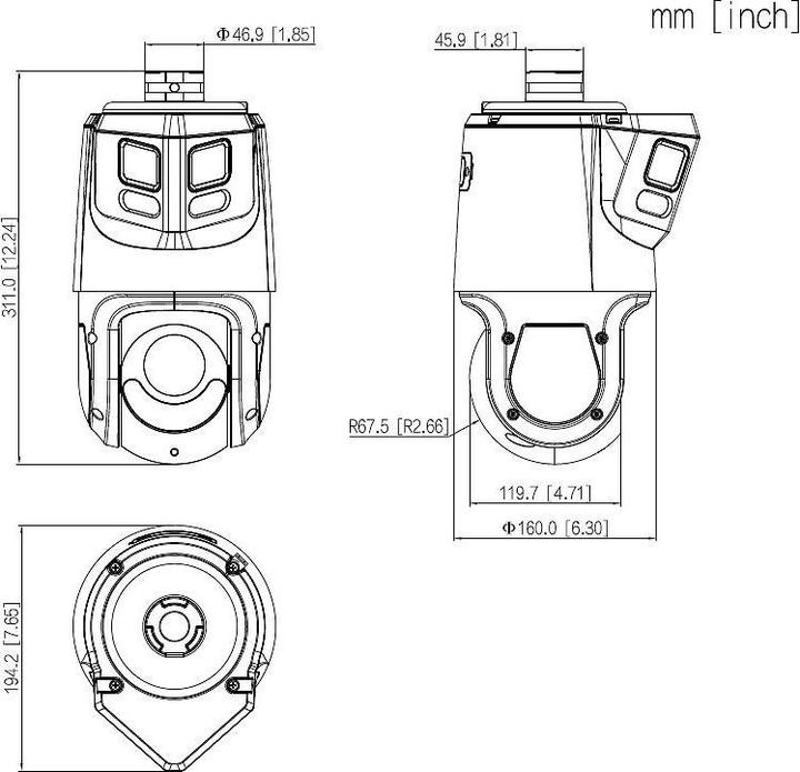 Actual product image Dahua CCTV 8MP+4MP 25x Starlight TiOC Network Panoramic & PTZ Camera, DH-SDT4E425-8P-GB-APV1-0280-S2
