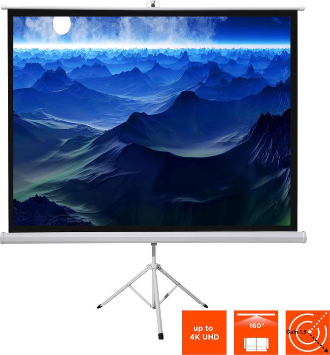 Produktbild Celexon basic mobile Beamer-Stativ-Leinwand in wenigen Minuten Auf-/Abgebaut - optimal für Heimkino (200", 1:1)