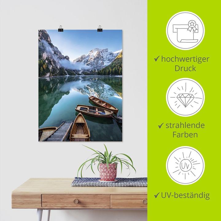 Actual product image Artland Wall film, self-adhesive Pragser Wildsee in South Tyrol U3GV (30 x 40 cm)