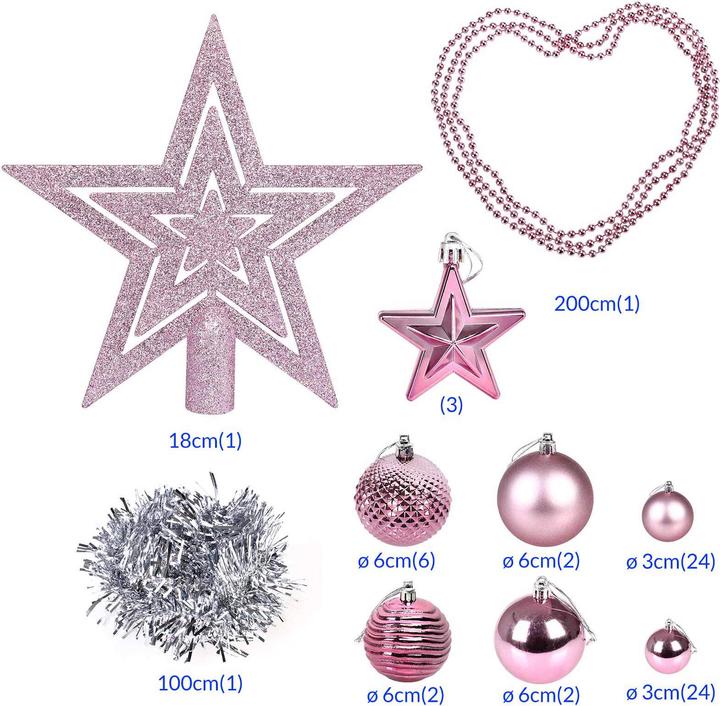 Actual product image Deuba 66tlg Christmas tree balls silver (66 -part)