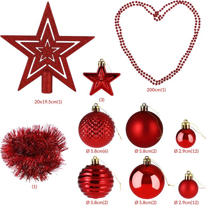Actual product image Deuba 66tlg Christmas tree balls silver (66 -part)