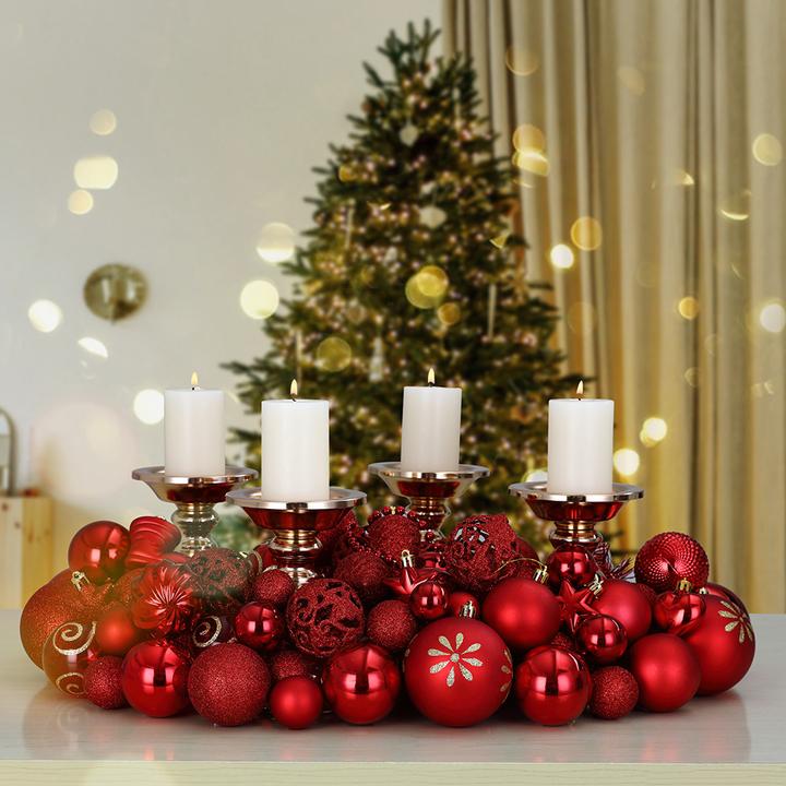 Actual product image Deuba 66tlg Christmas tree balls silver (66 -part)