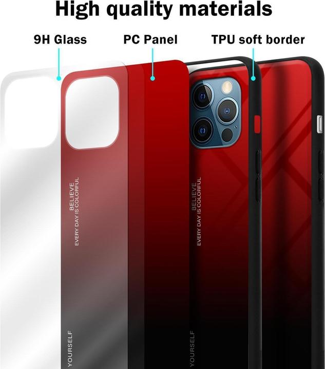 Image du produit Cadorabo Couverture en verre TPU 2 couleurs (Apple iPhone 12, Realme 12 Pro+)