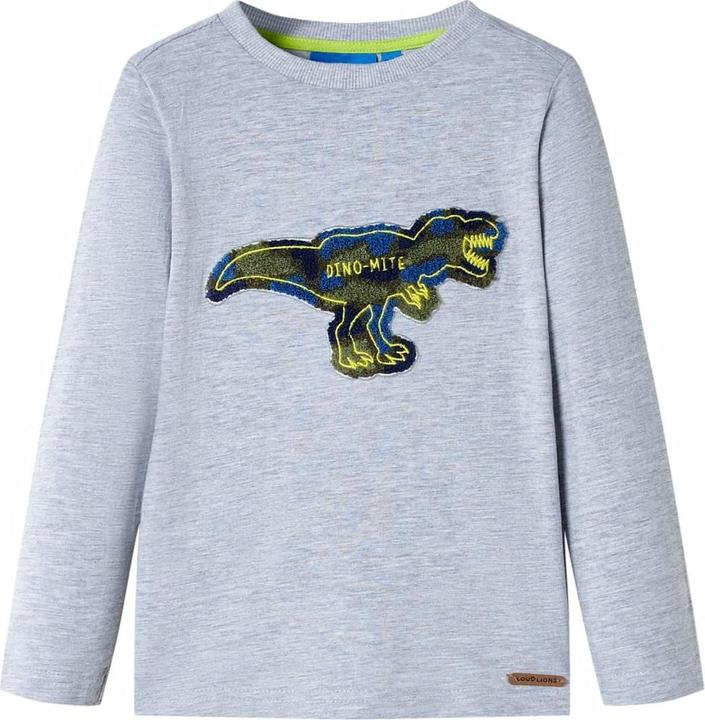 Immagine prodotto VidaXL Camicia da bambino a maniche lunghe grigio melange 140,Materiale: 95 (140)