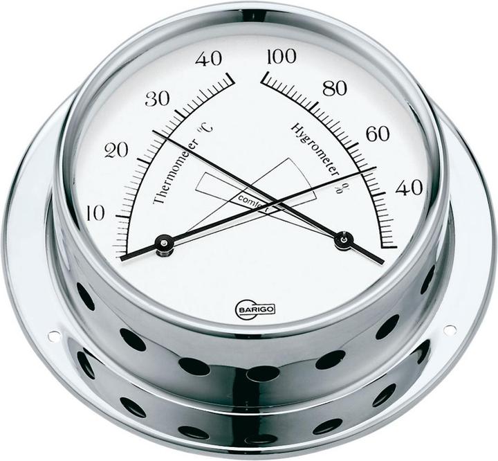 Produktbild Barigo Thermo/Hygrometer Tempo, Chrom 85mm