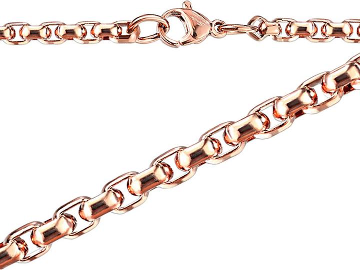 Actual product image Star Piercing Round Box rose gold chain (Surgical steel 316L, without brass)